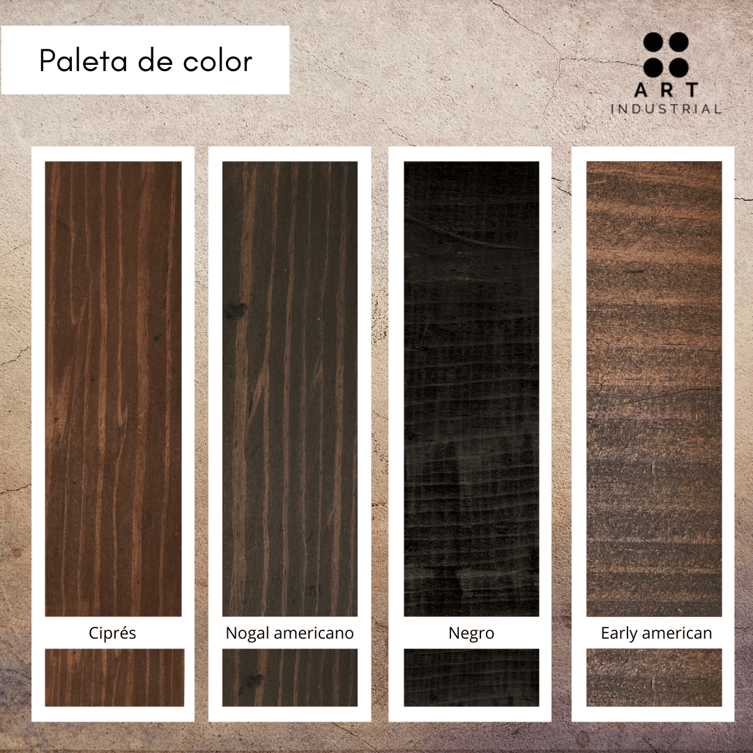 Colores disponibles para muebles industriales Banca Parota Estilo Industrial - Imagen 5