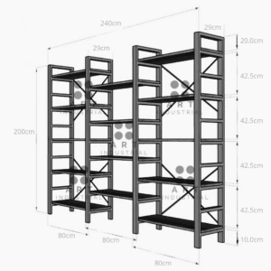 Medidas de Librero estilo industrial v2 Medidas de Librero estilo industrial v2