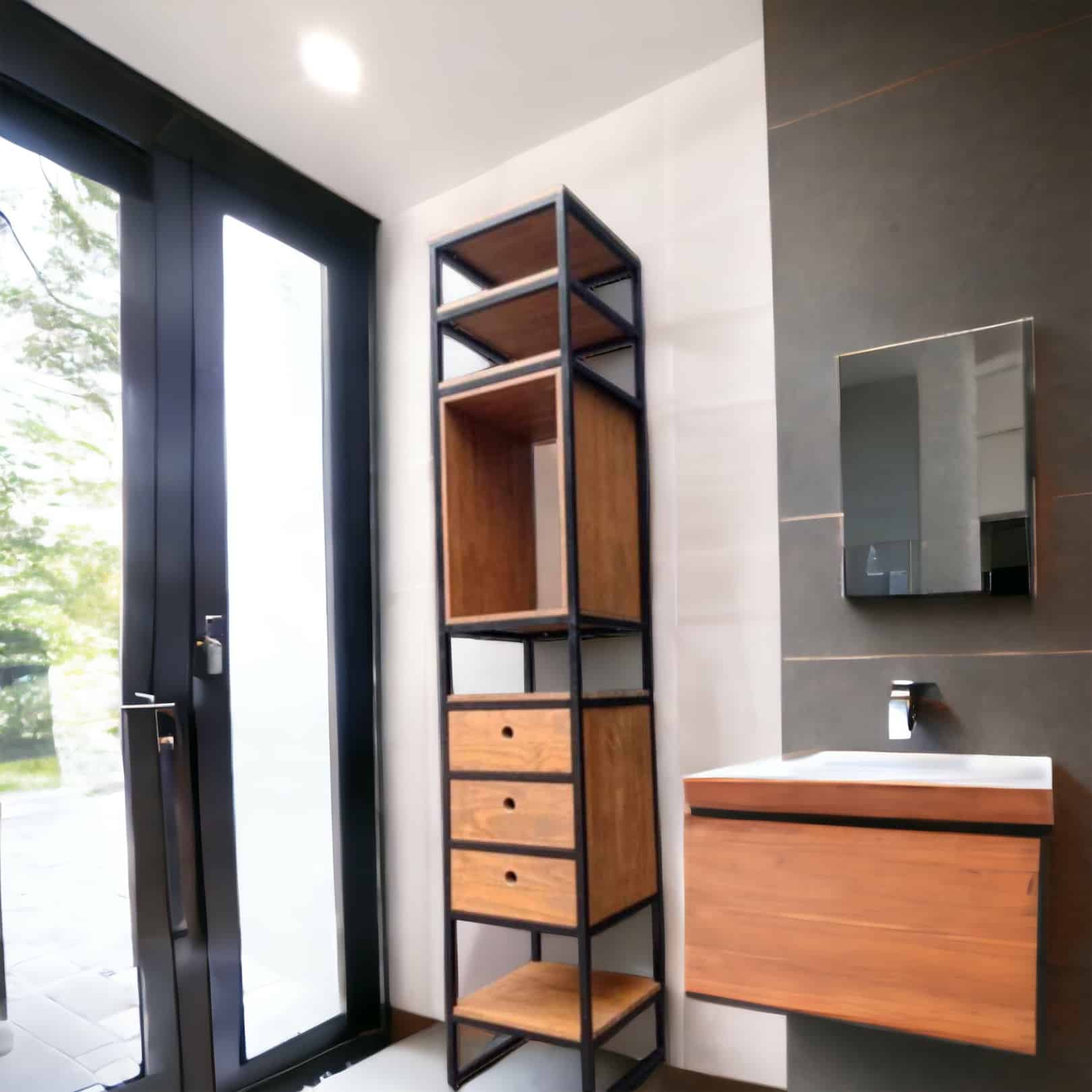 Mueble organizador para bano estilo industrial con cajones Mueble organizador para baño estilo industrial - Imagen 2