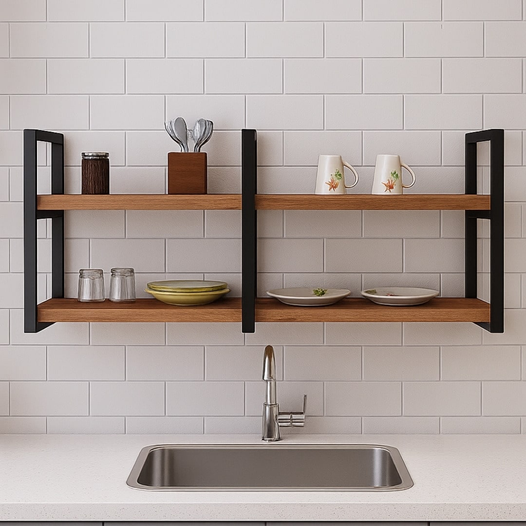 Repisa flotante estilo industrial 2 Repisa flotante estilo industrial - Imagen 2