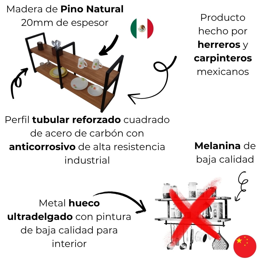 Repisa flotante estilo industrial 3 Repisa flotante estilo industrial - Imagen 3