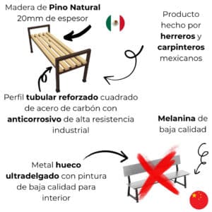 Banca para exterior estilo industrial 2 Banca para exterior estilo industrial 2