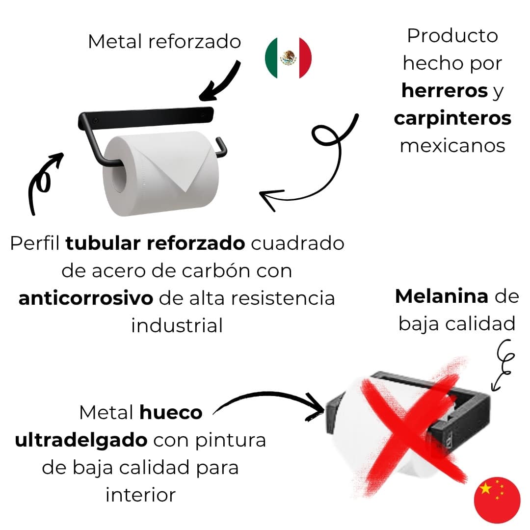 Porta Papel Estilo Industrial 2 Porta Papel Estilo Industrial - Imagen 2