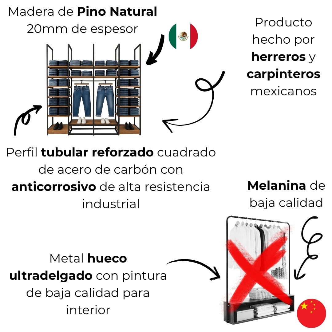 Exhibidor De Ropa Estilo Industrial 2 Exhibidor De Ropa Estilo Industrial - Imagen 2