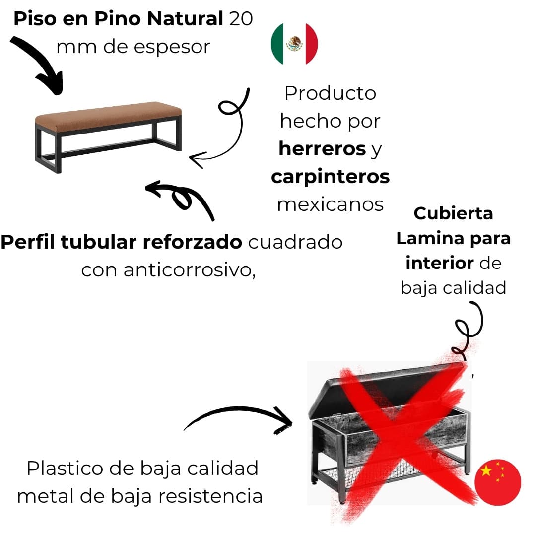 Banco York Estilo Industrial 2 Banco York Estilo Industrial - Imagen 3