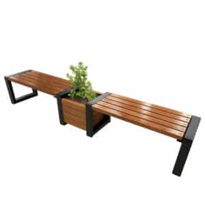Banca Doble Con Jardinera Estilo Industrial