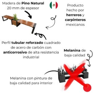 Banca Doble Con Jardinera Estilo Industrial 2 Banca Doble Con Jardinera Estilo Industrial 2